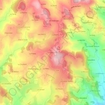 La Demi-Lune topographic map, elevation, terrain
