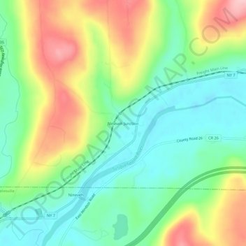 Nineveh Junction topographic map, elevation, terrain
