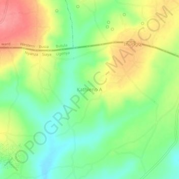 Kathieno A topographic map, elevation, terrain