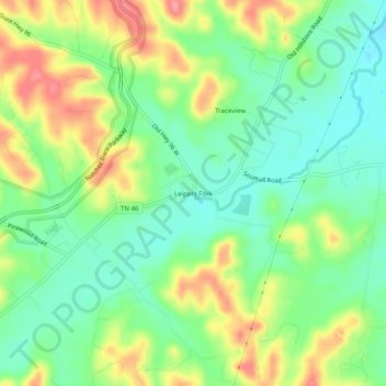 Leipers Fork topographic map, elevation, terrain