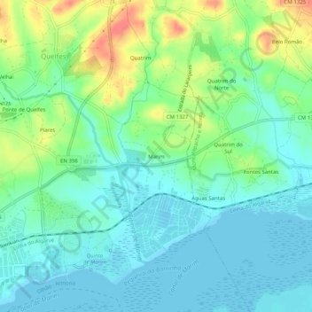 Marim topographic map, elevation, terrain