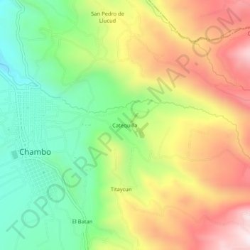 Catequilla topographic map, elevation, terrain