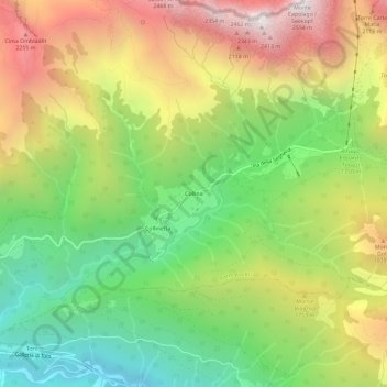 Collina topographic map, elevation, terrain