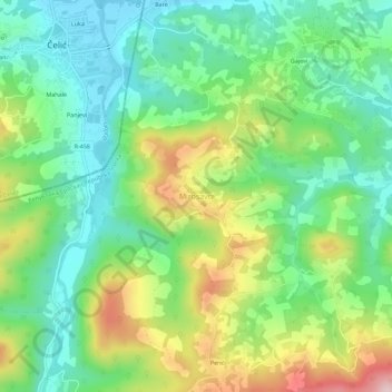 Mirosavci topographic map, elevation, terrain