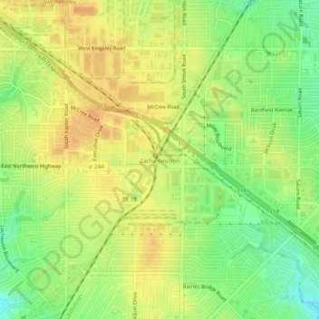 Zacha Junction topographic map, elevation, terrain
