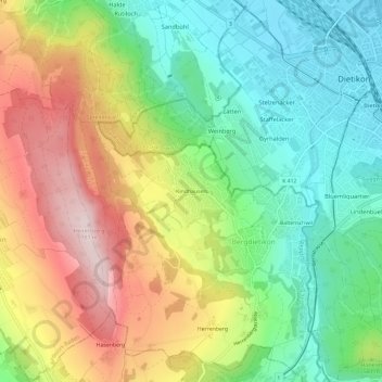 Kindhausen topographic map, elevation, terrain