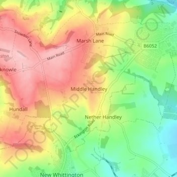 Middle Handley topographic map, elevation, terrain
