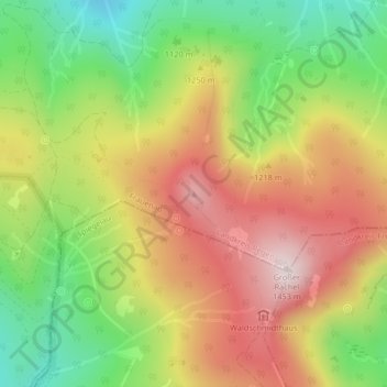 Kleiner Rachel topographic map, elevation, terrain