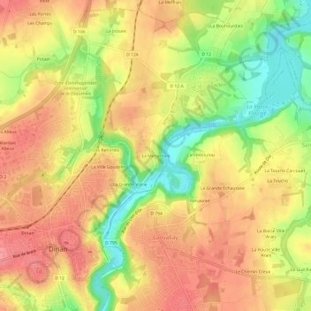 La Menardais topographic map, elevation, terrain