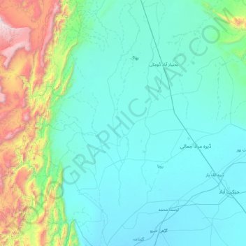 Kachhi District topographic map, elevation, terrain