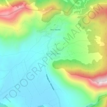 Kato Lousi topographic map, elevation, terrain