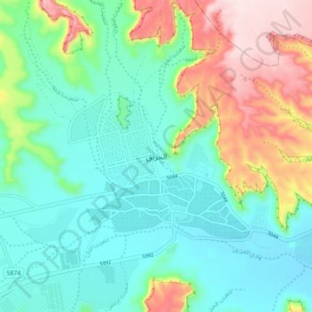 Al Hariq topographic map, elevation, terrain