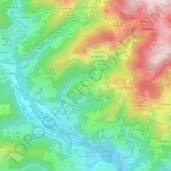 Bouton topographic map, elevation, terrain