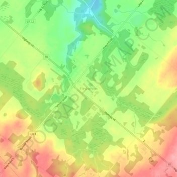 Flesherton topographic map, elevation, terrain