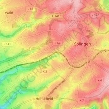 Heidberg topographic map, elevation, terrain