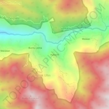 Kalaciri topographic map, elevation, terrain