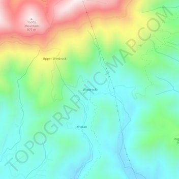 Windrock topographic map, elevation, terrain