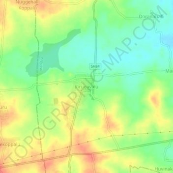 Kirugavalu topographic map, elevation, terrain
