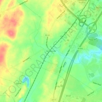 Bartonsville topographic map, elevation, terrain