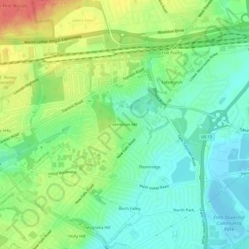 Vermilion Hill topographic map, elevation, terrain