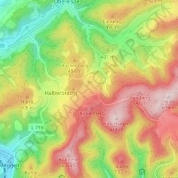 Weißenstein topographic map, elevation, terrain