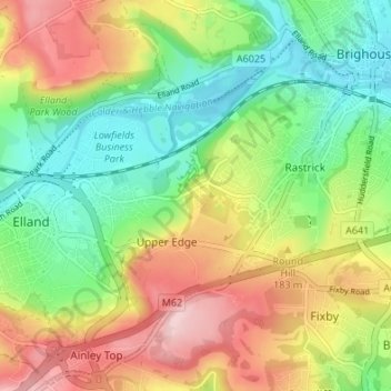 Lower Edge topographic map, elevation, terrain