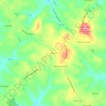 Ehart topographic map, elevation, terrain