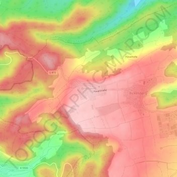 Brittheim topographic map, elevation, terrain