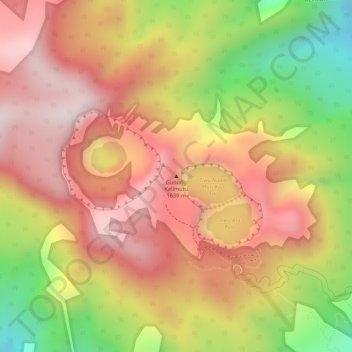 Kelimutu topographic map, elevation, terrain