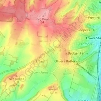 Pitt topographic map, elevation, terrain