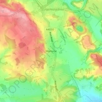 Wenvoe topographic map, elevation, terrain
