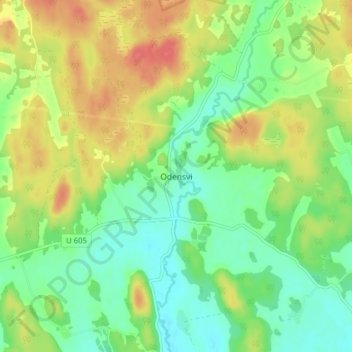 Odensvi topographic map, elevation, terrain