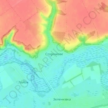 Storozhove topographic map, elevation, terrain
