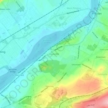 Port Griffith topographic map, elevation, terrain