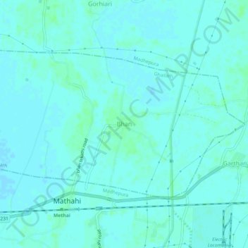 Bhan topographic map, elevation, terrain