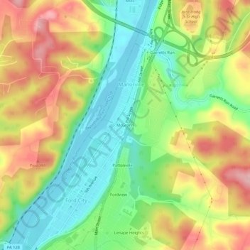 McGrann topographic map, elevation, terrain