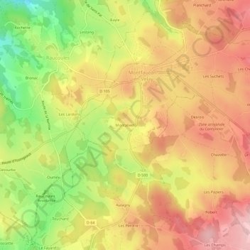 Montalivet topographic map, elevation, terrain