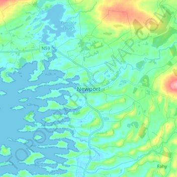 Newport topographic map, elevation, terrain