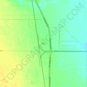 Etter topographic map, elevation, terrain