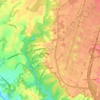 Garder topographic map, elevation, terrain