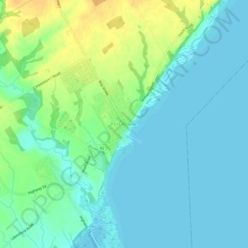 Port Rowan topographic map, elevation, terrain