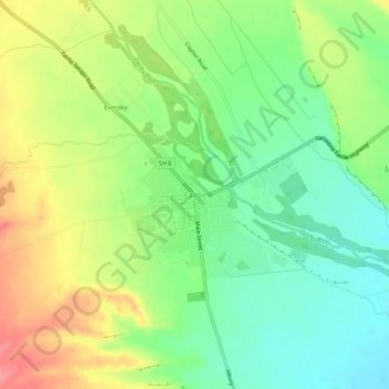 Fairlie topographic map, elevation, terrain