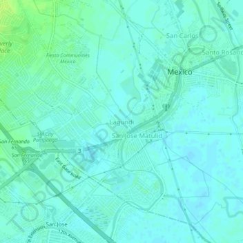 Lagundi topographic map, elevation, terrain
