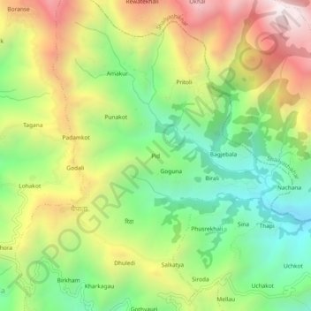 Pid topographic map, elevation, terrain