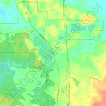 Bundy topographic map, elevation, terrain