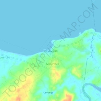 Tiglawigan topographic map, elevation, terrain