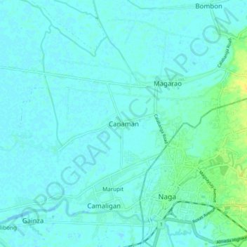 Canaman topographic map, elevation, terrain