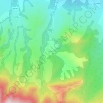 Peștera topographic map, elevation, terrain