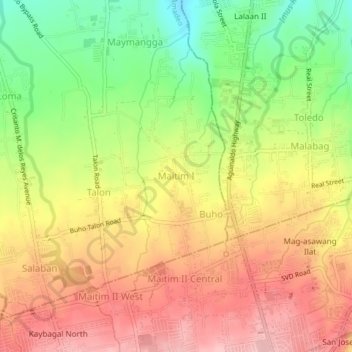 Maitim I topographic map, elevation, terrain