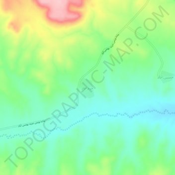 خرم آباد topographic map, elevation, terrain